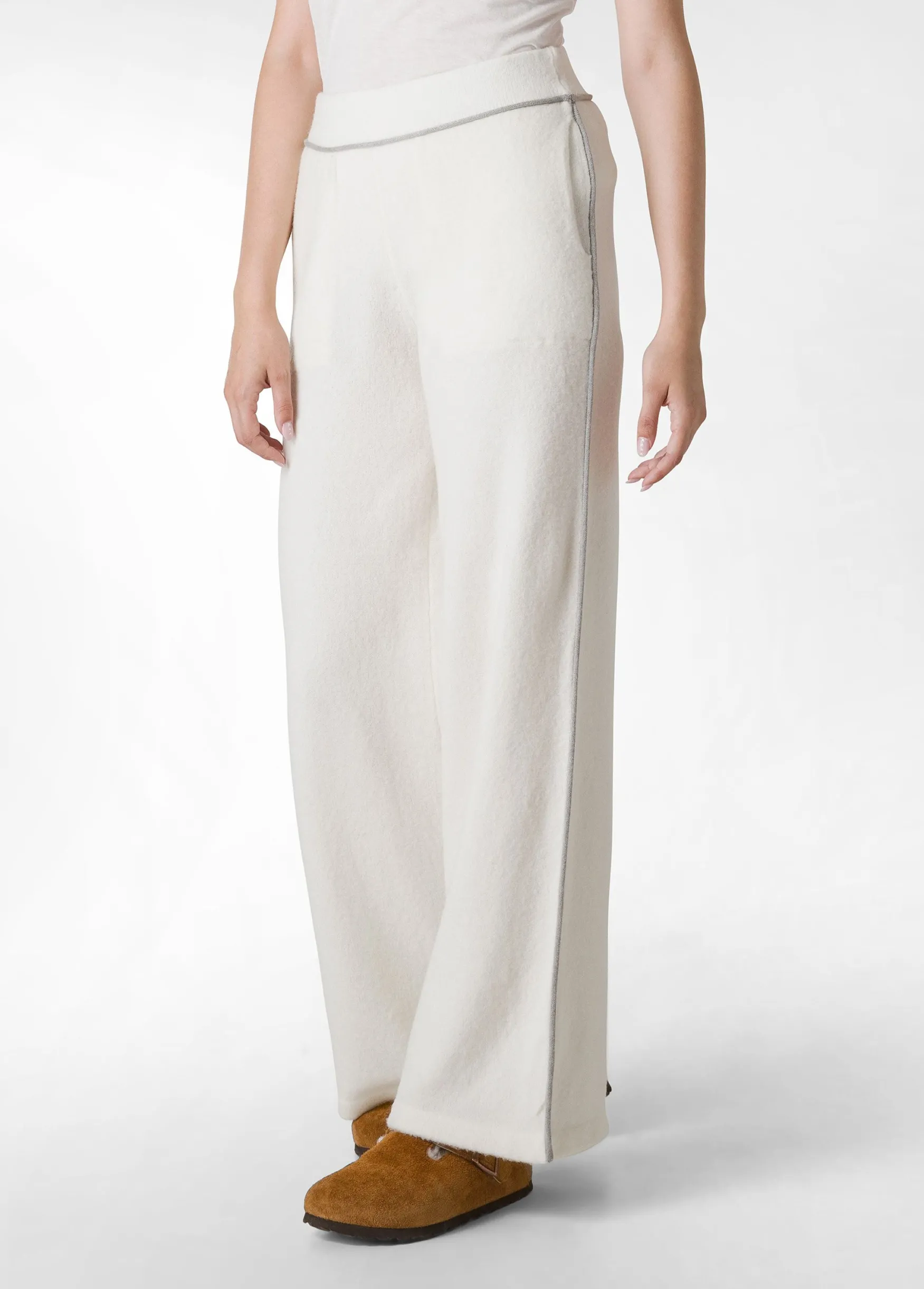 Online DEHA Lounge Wide Leg Knitted Pants White Milk White