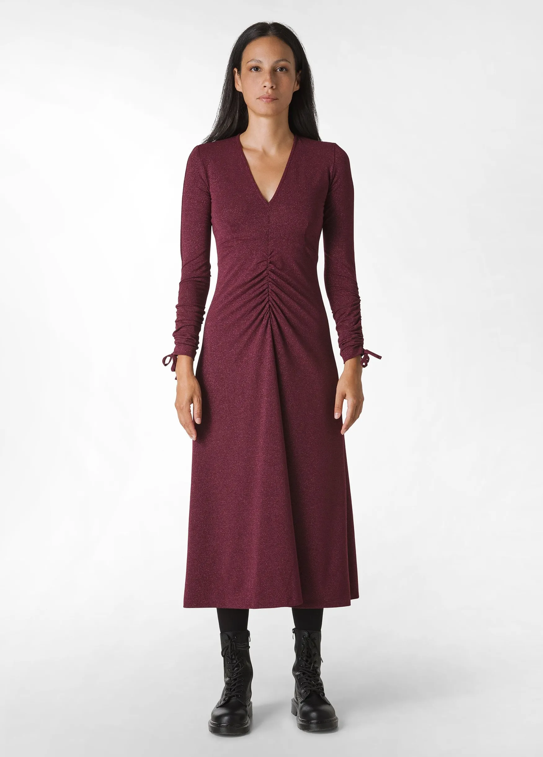 Flash Sale DEHA Lurex Long Dress Red Bordeaux