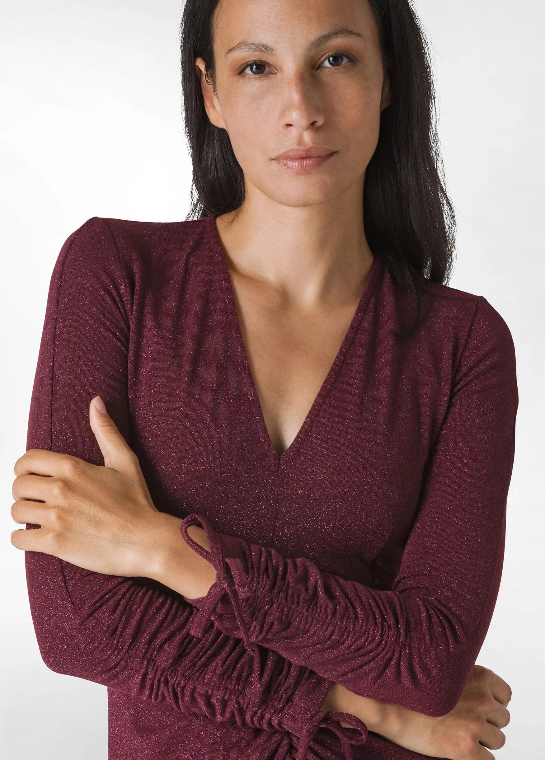 Flash Sale DEHA Lurex Long Dress Red Bordeaux