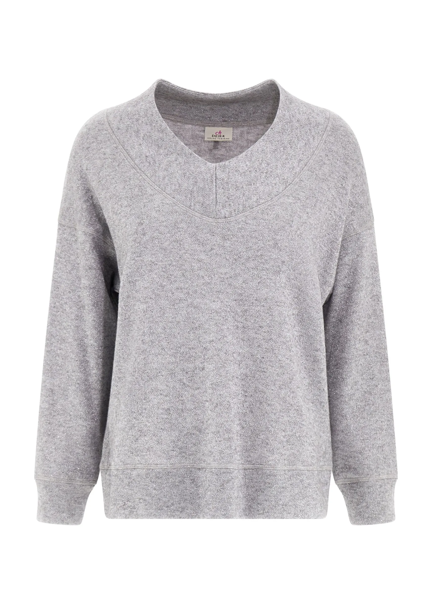 Shop DEHA Lurex Sweatshirt Grey Grey Melange