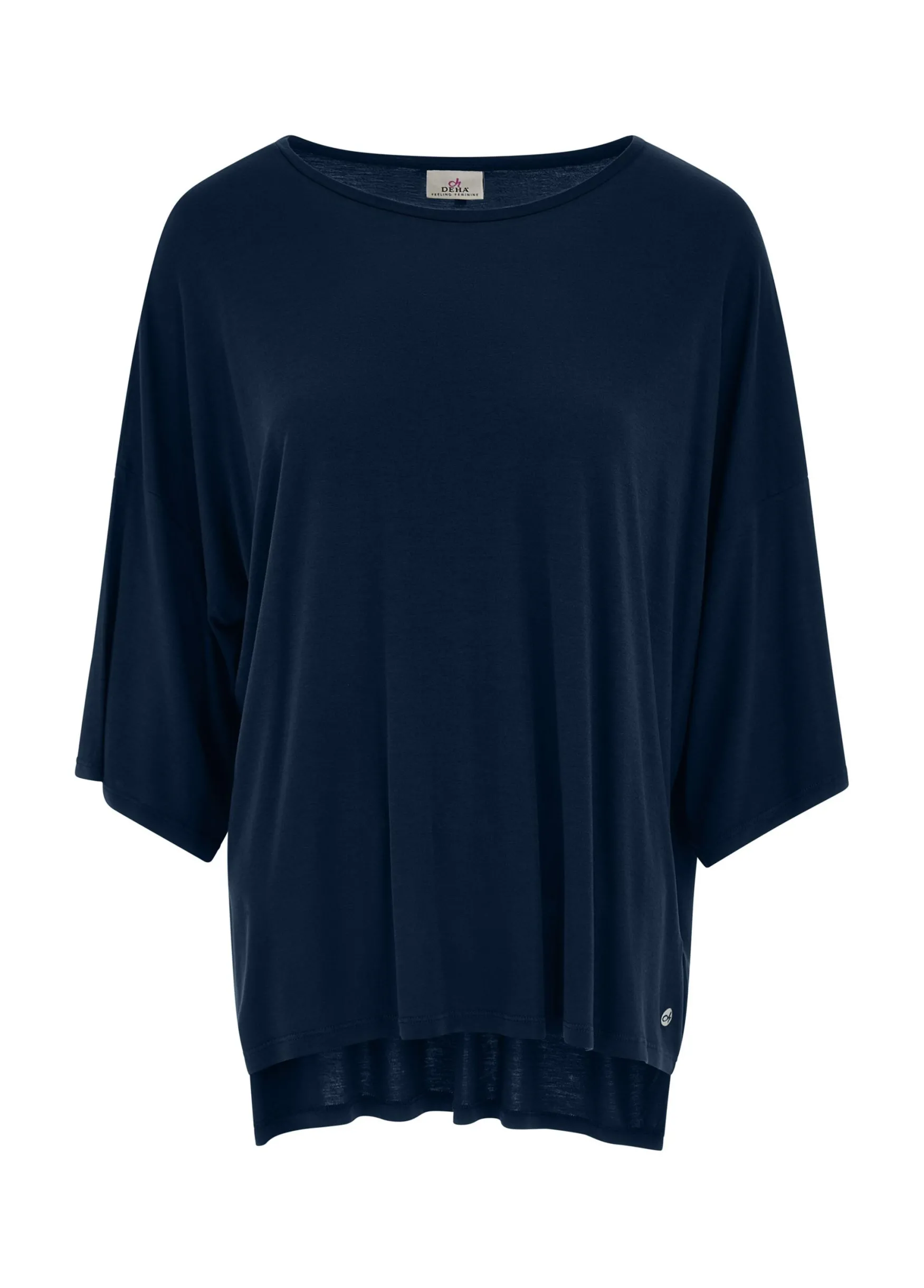 New DEHA Oversize Viscose T-Shirt Blue Blue Night