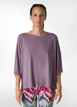 Discount DEHA Oversize Viscose T-Shirt Purple Mauve Violet