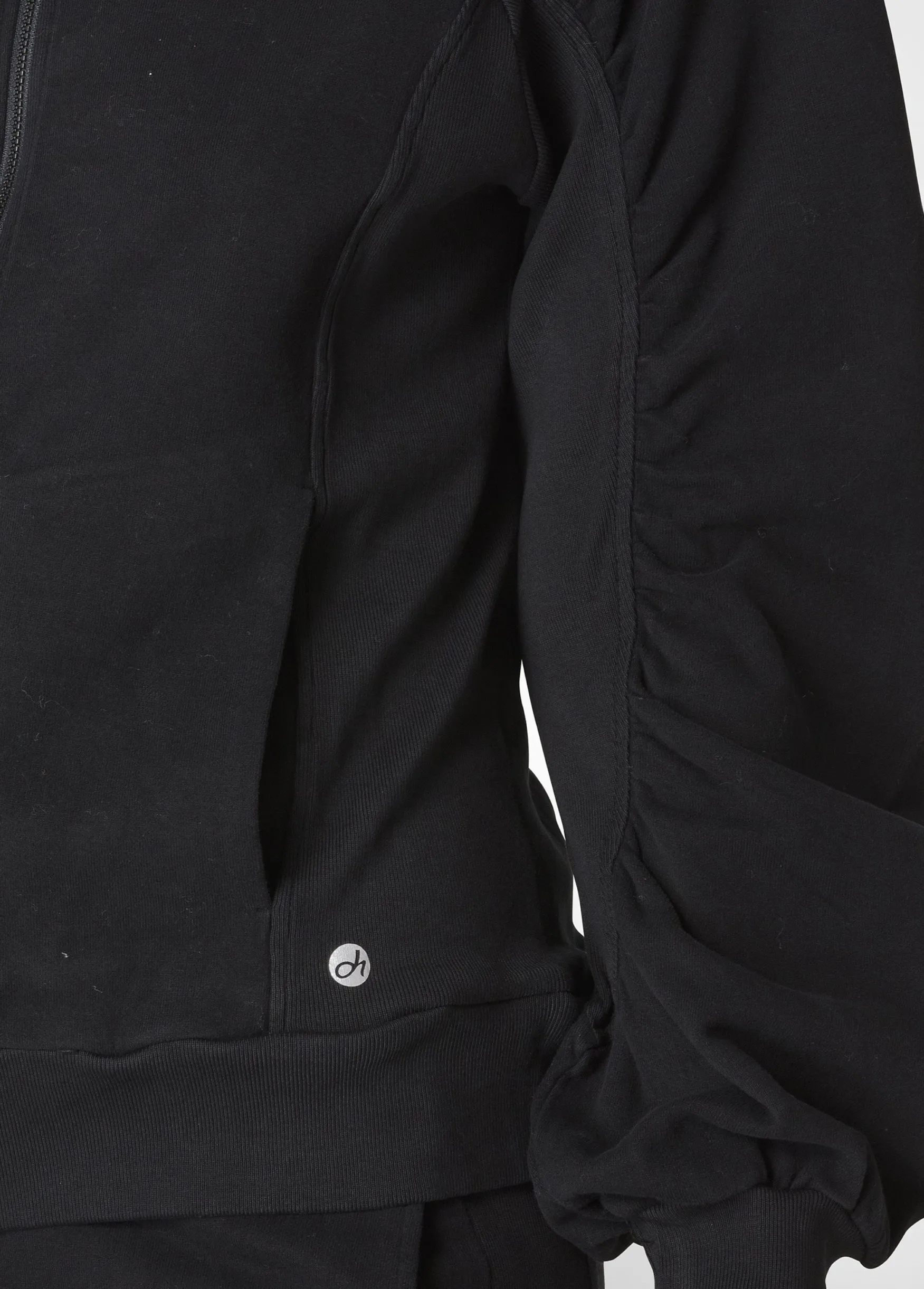 New DEHA Ribbed Trims Full Zip Sweatshirt Black