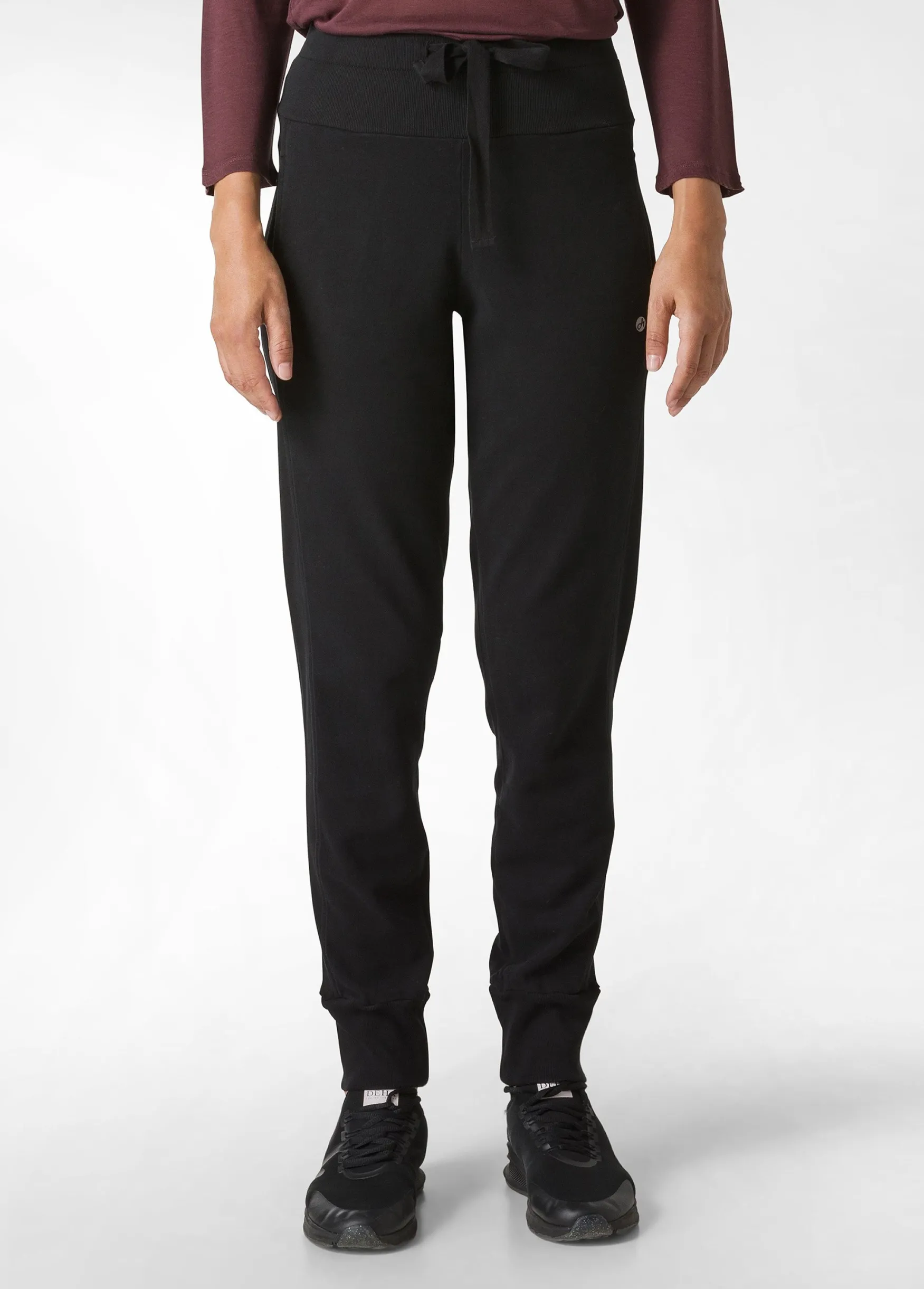 Hot DEHA Ribbed Trims Sweatpants Black