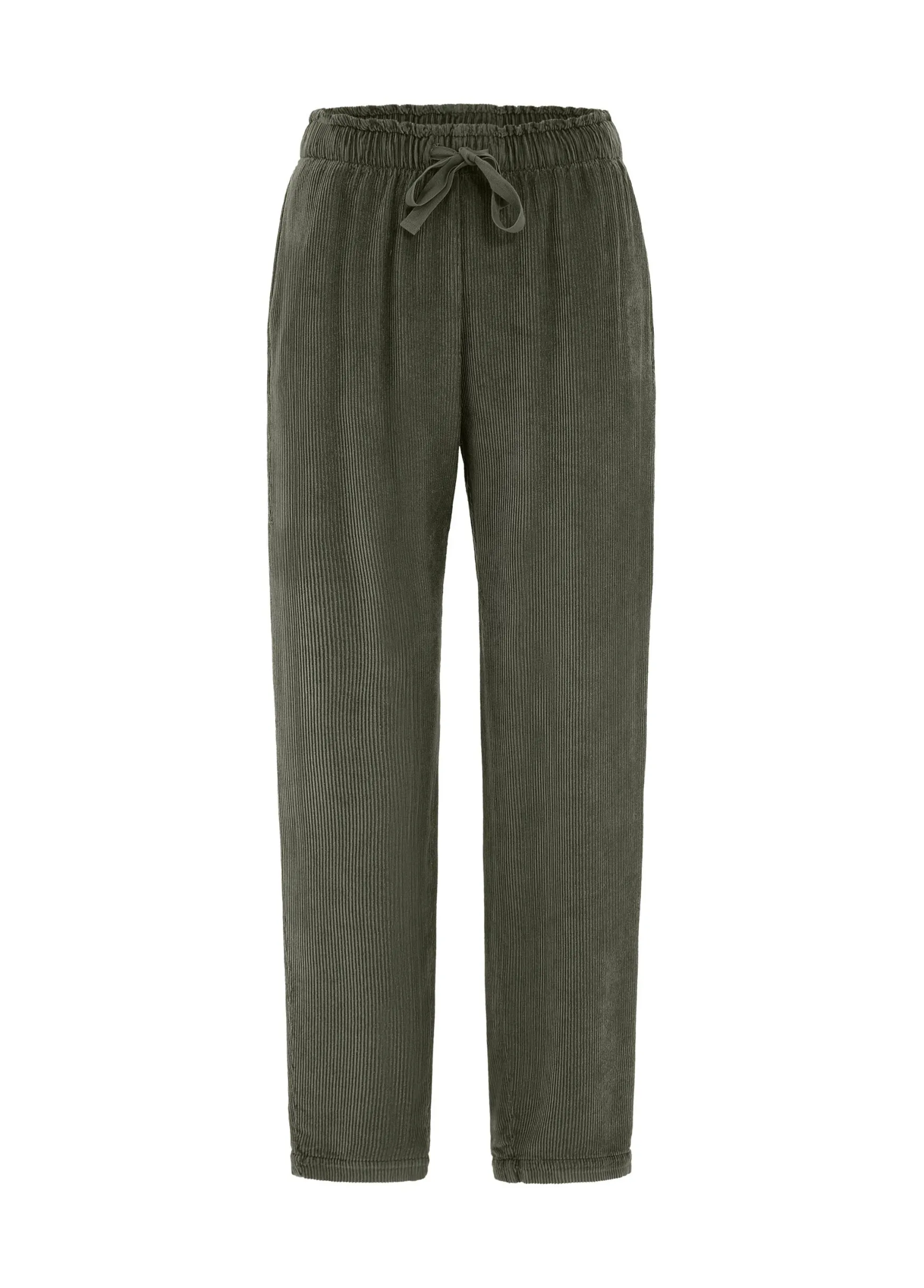 Fashion DEHA Soft Velvety Corduroy Pants Green Olive Green