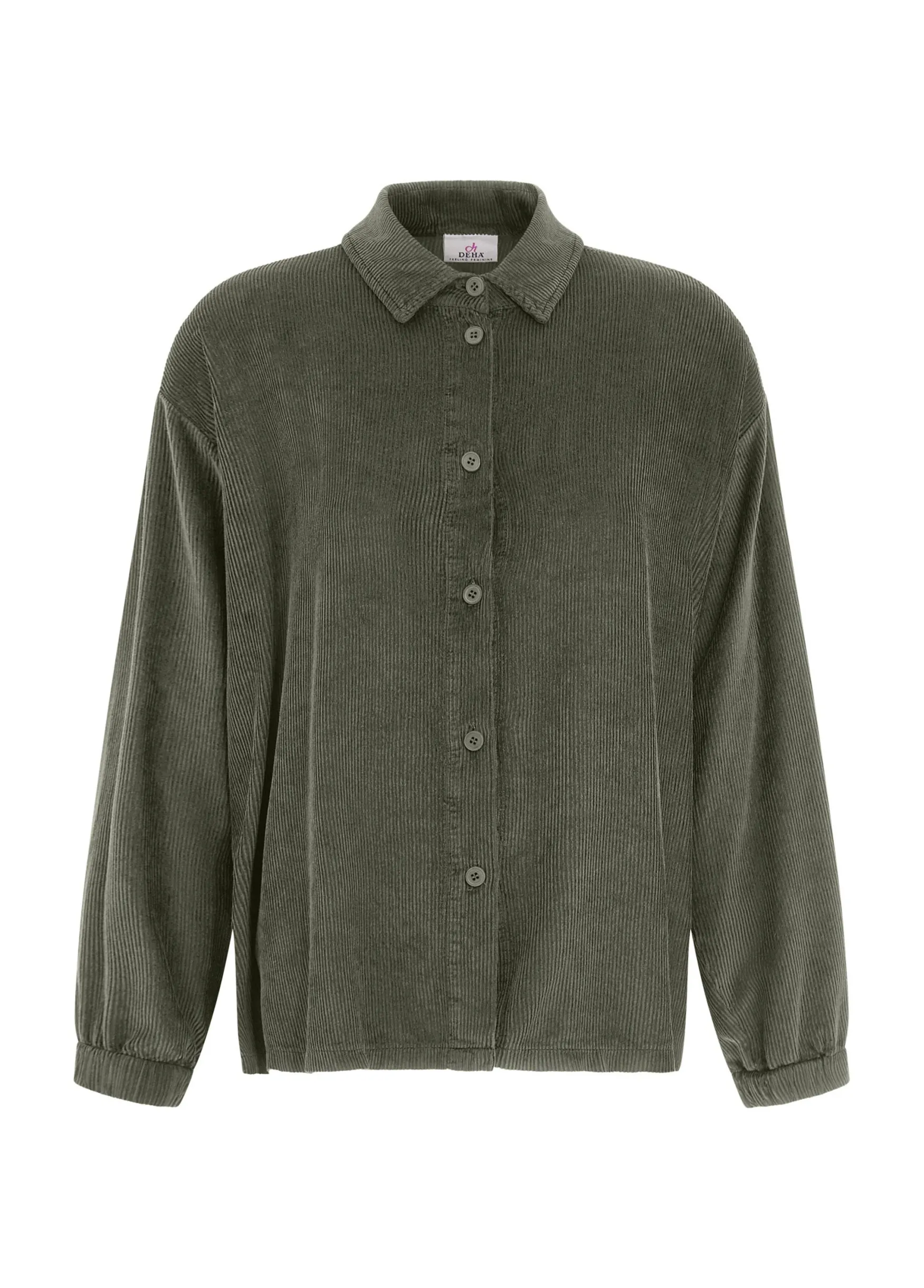 Discount DEHA Soft Velvety Corduroy Shirt Green Olive Green