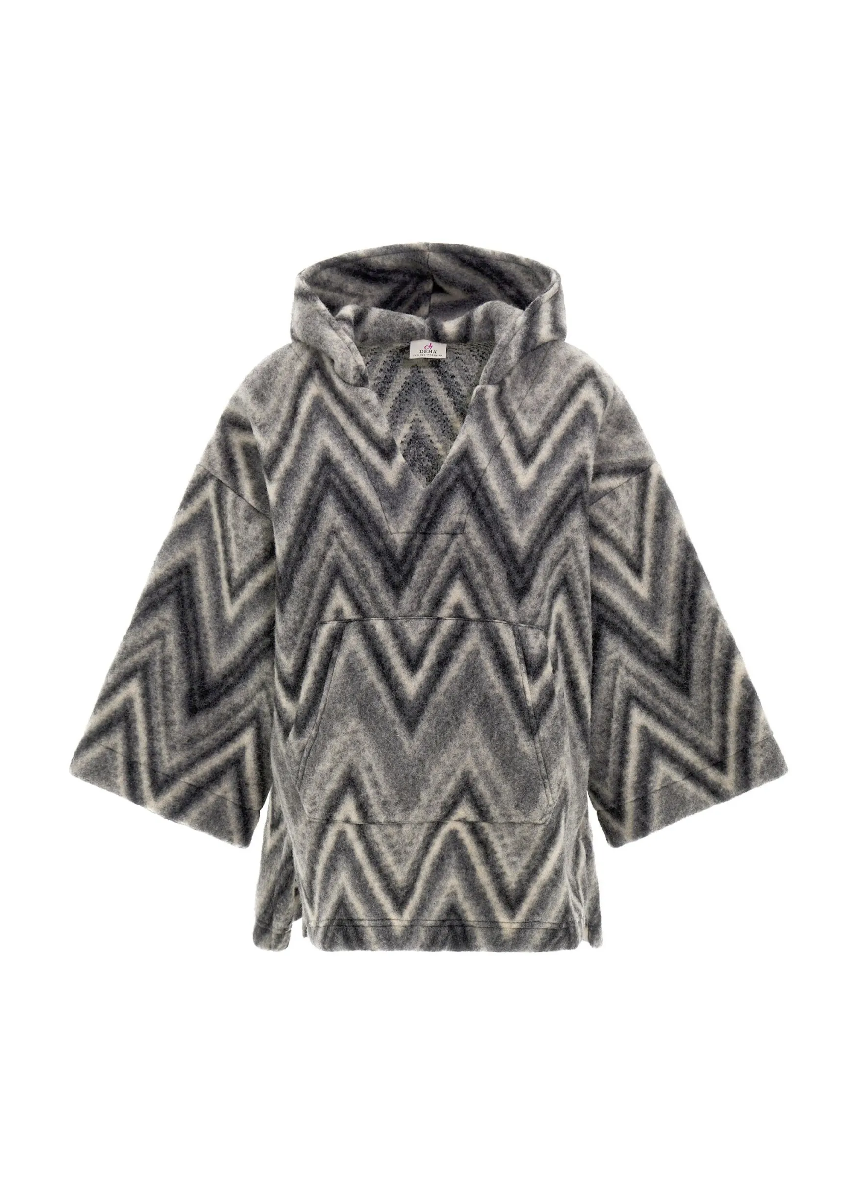 Best Sale DEHA Soft Wooly Poncho Grey Chevron Gray