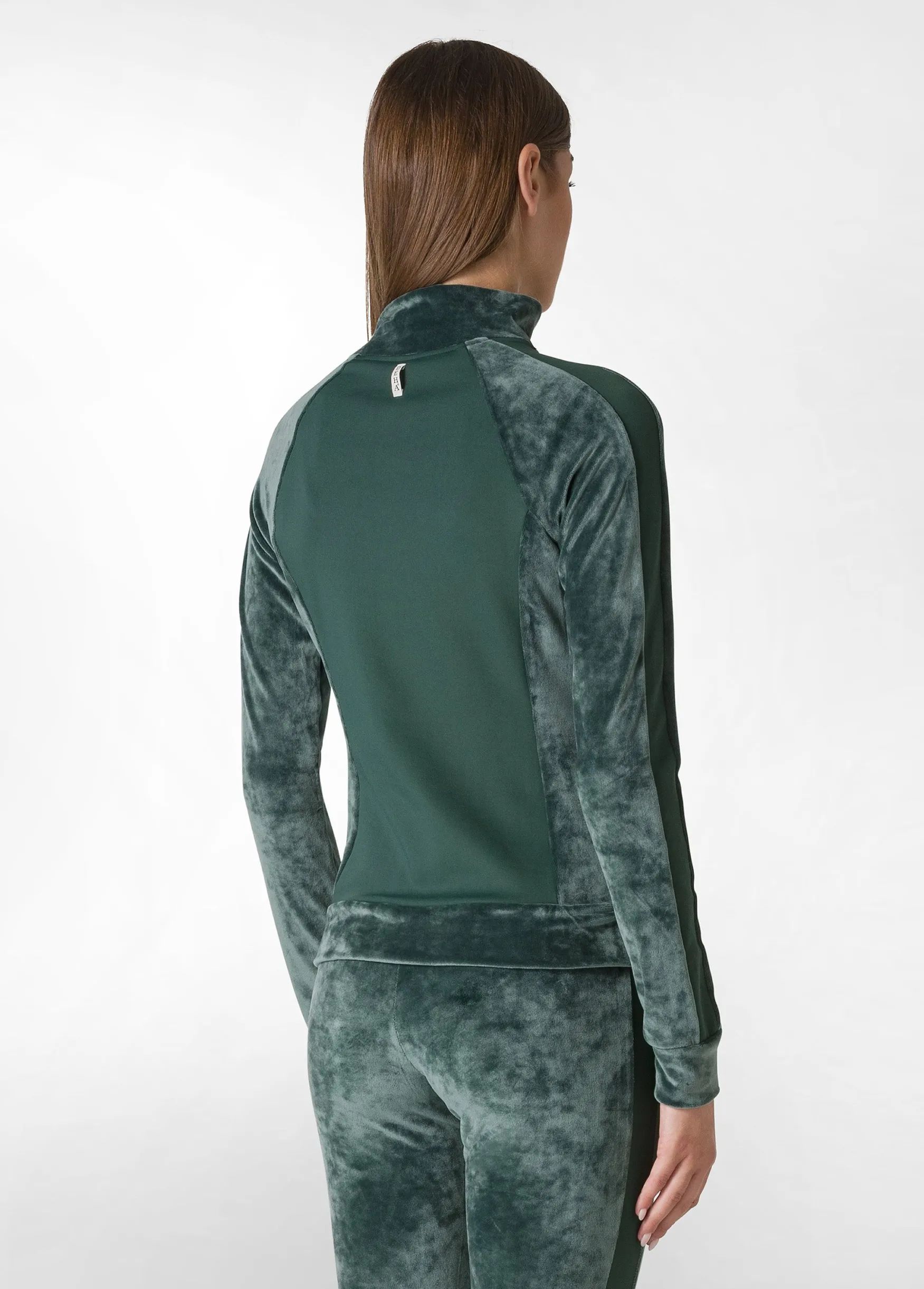Best Sale DEHA Stretch Velvet Full Zip Sweatshirt Green Forest Green