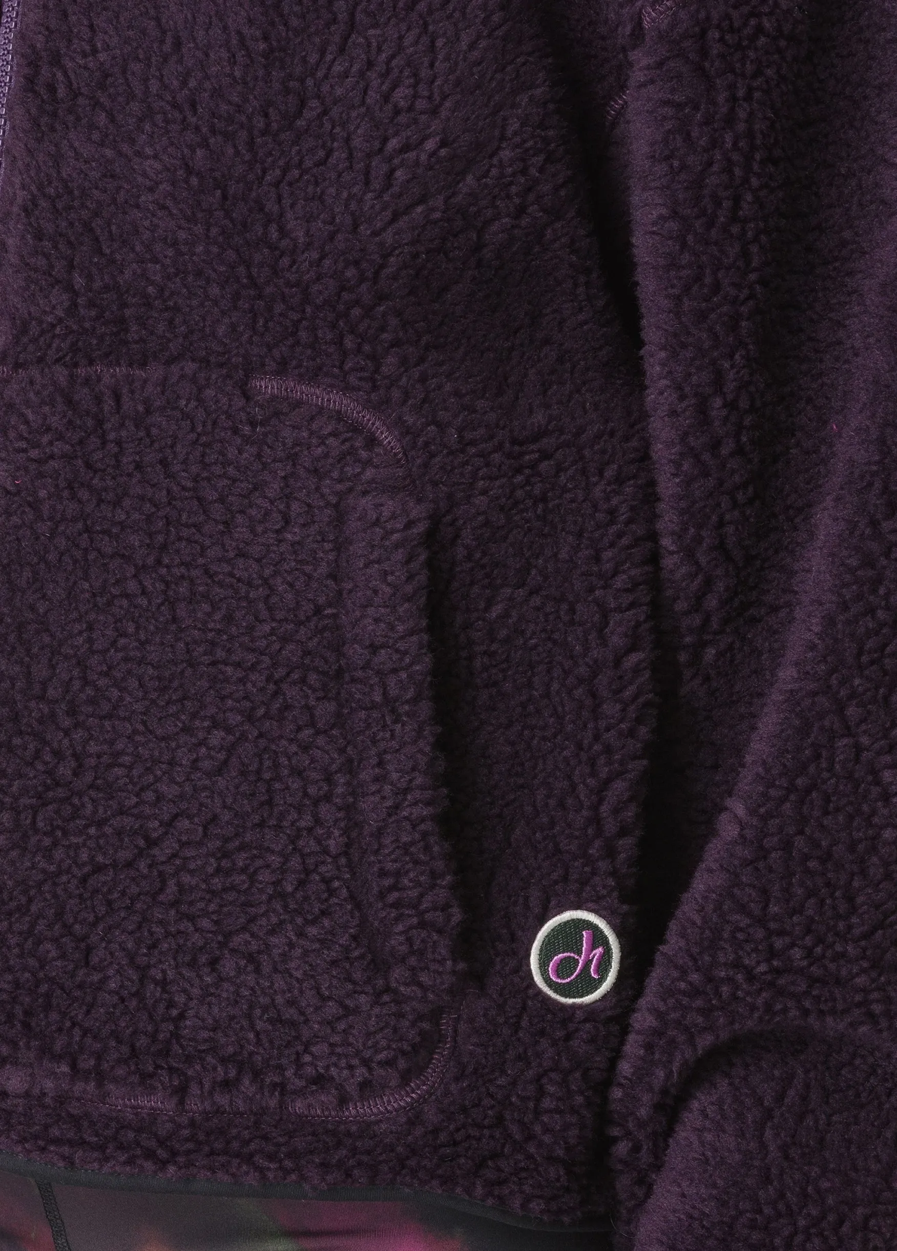 Discount DEHA Teddy Half Zip Sweatshirt Purple Aubergine Violet