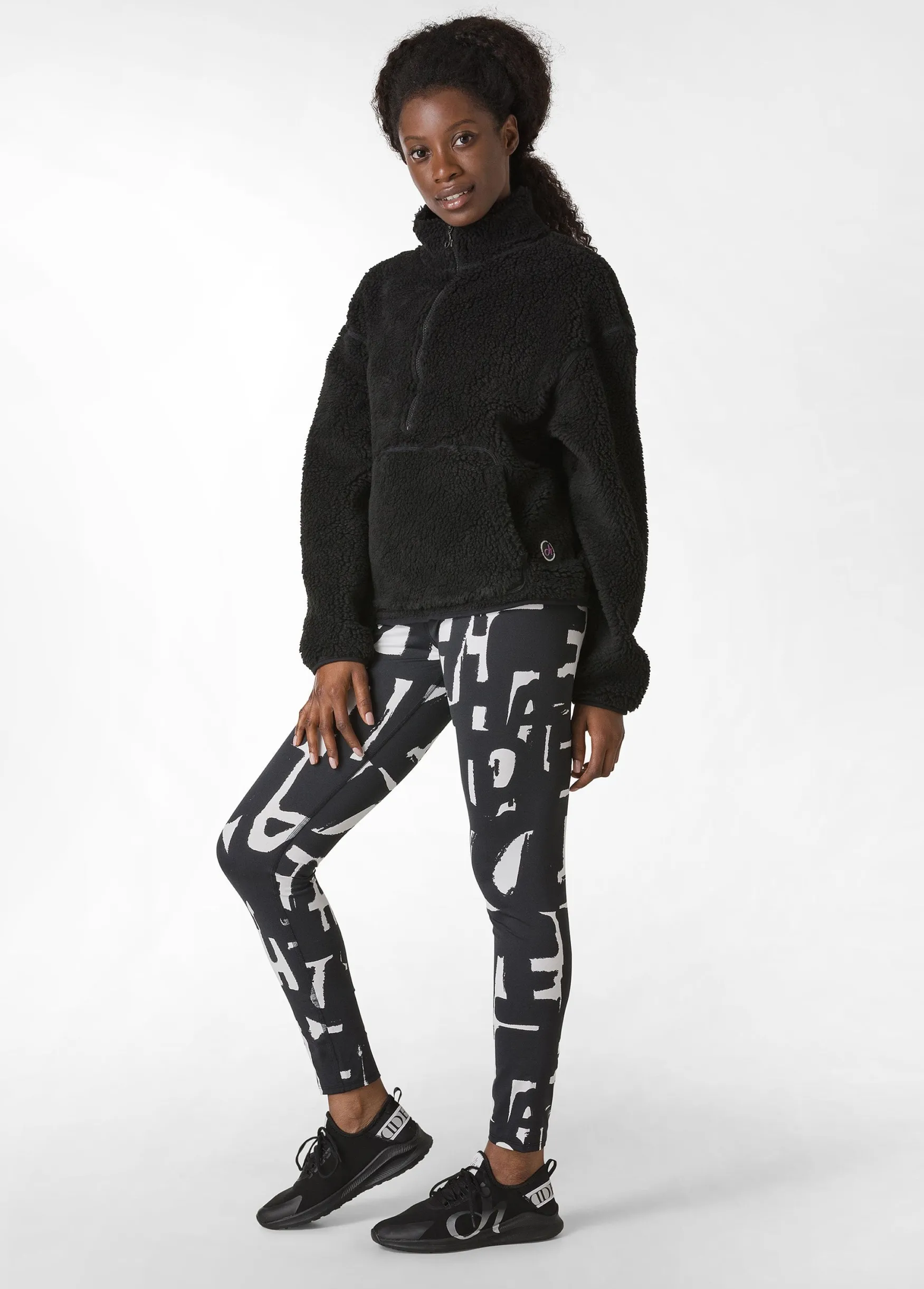 Cheap DEHA Teddy Half Zip Sweatshirt Black