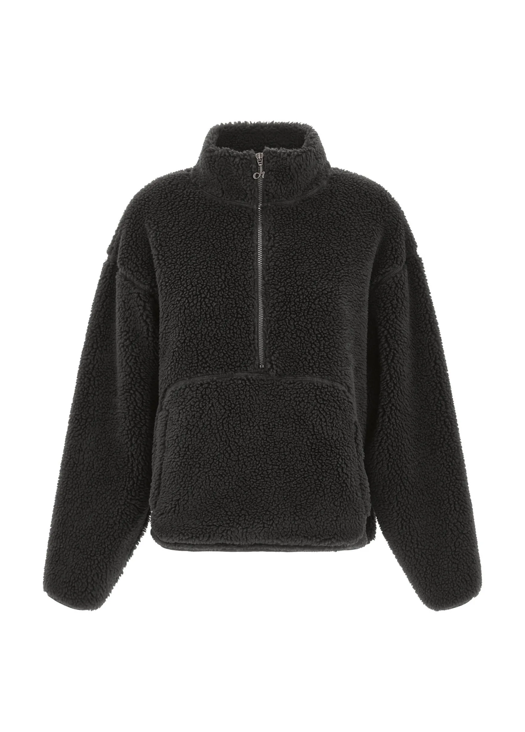 Cheap DEHA Teddy Half Zip Sweatshirt Black
