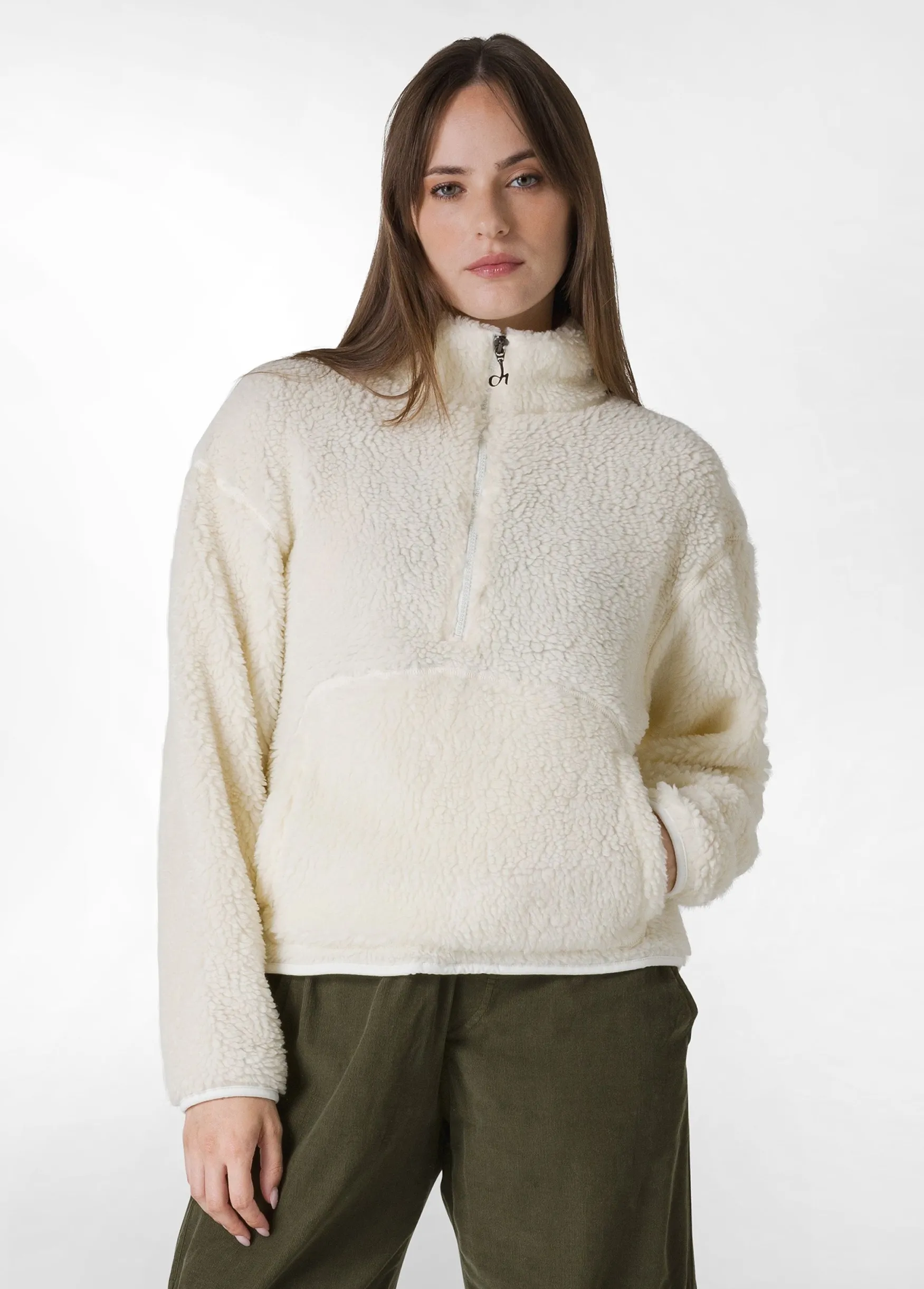 Flash Sale DEHA Teddy Half Zip Sweatshirt White Milk White