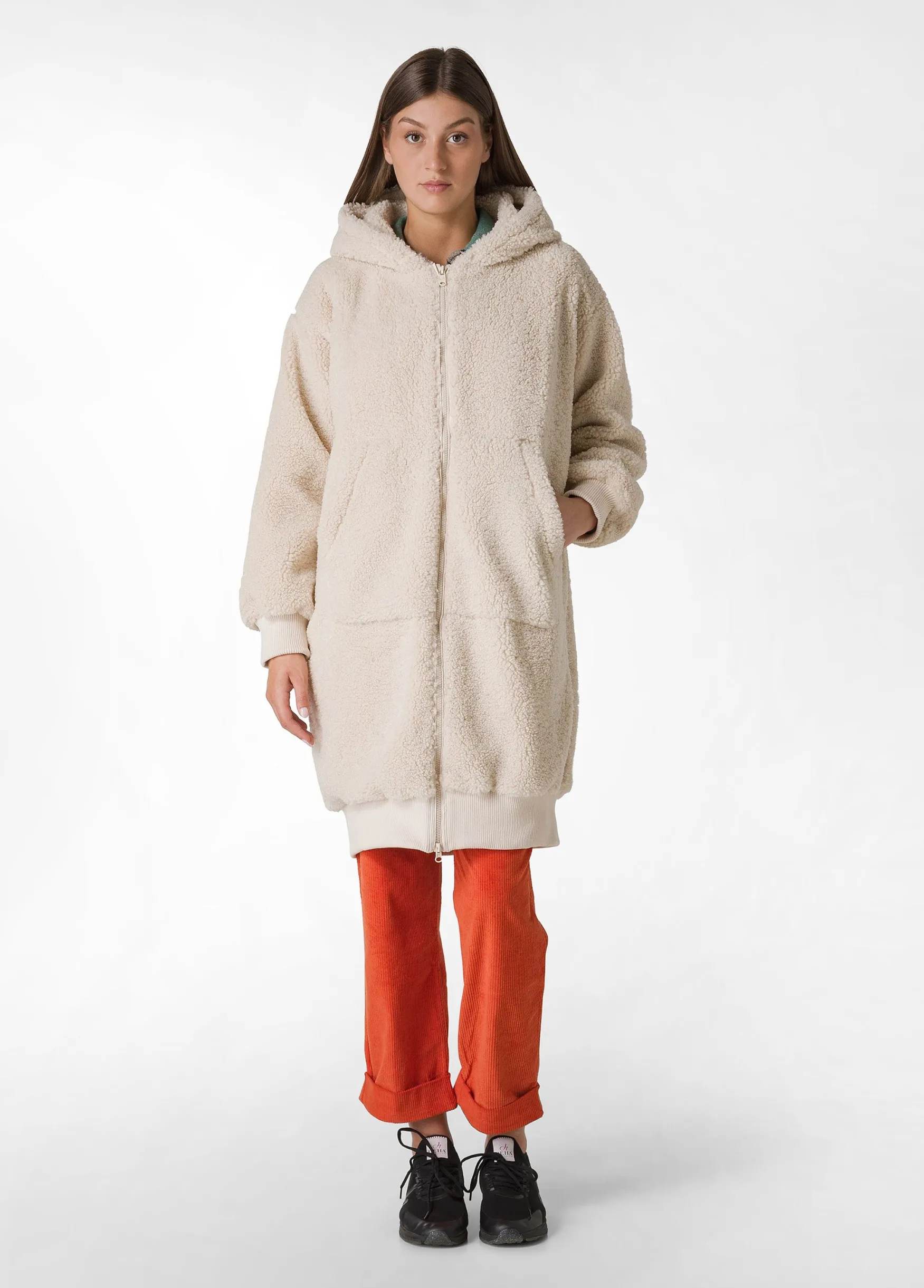 New DEHA Teddy Long Jacket Beige