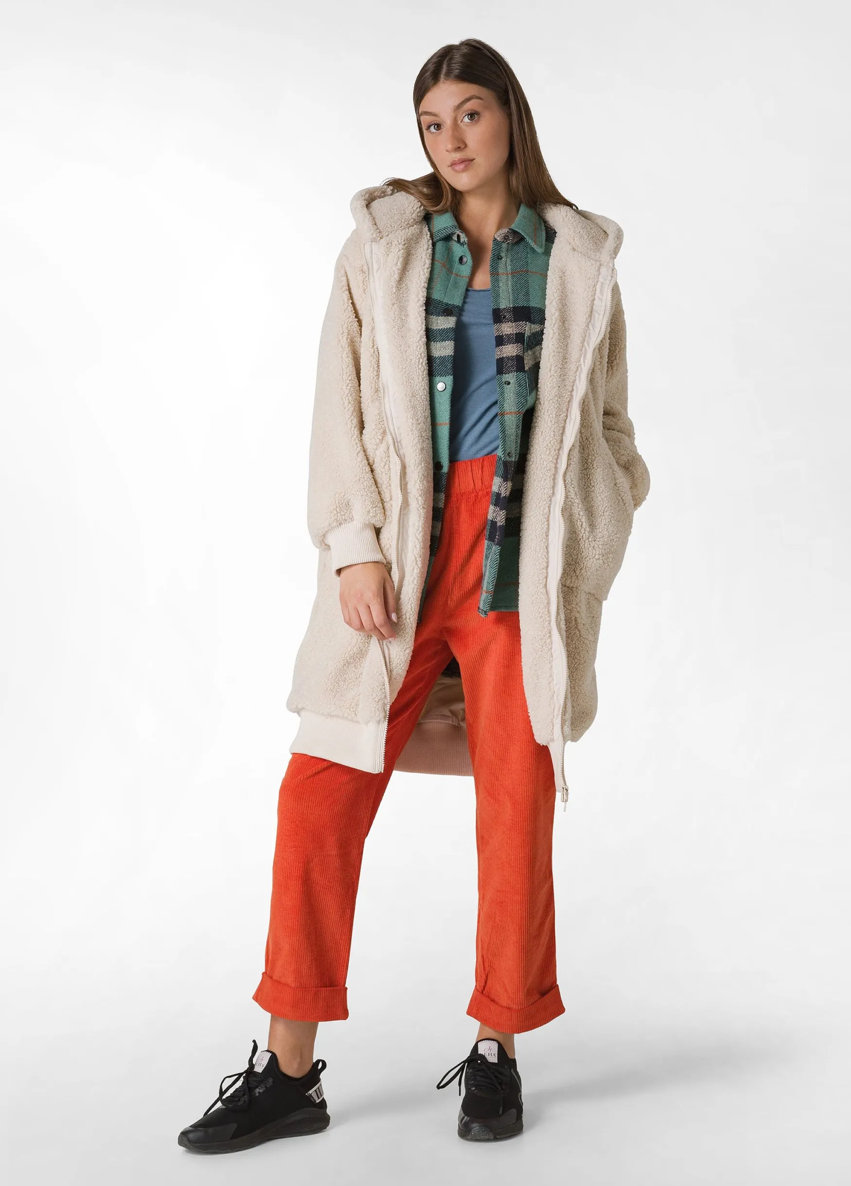 New DEHA Teddy Long Jacket Beige