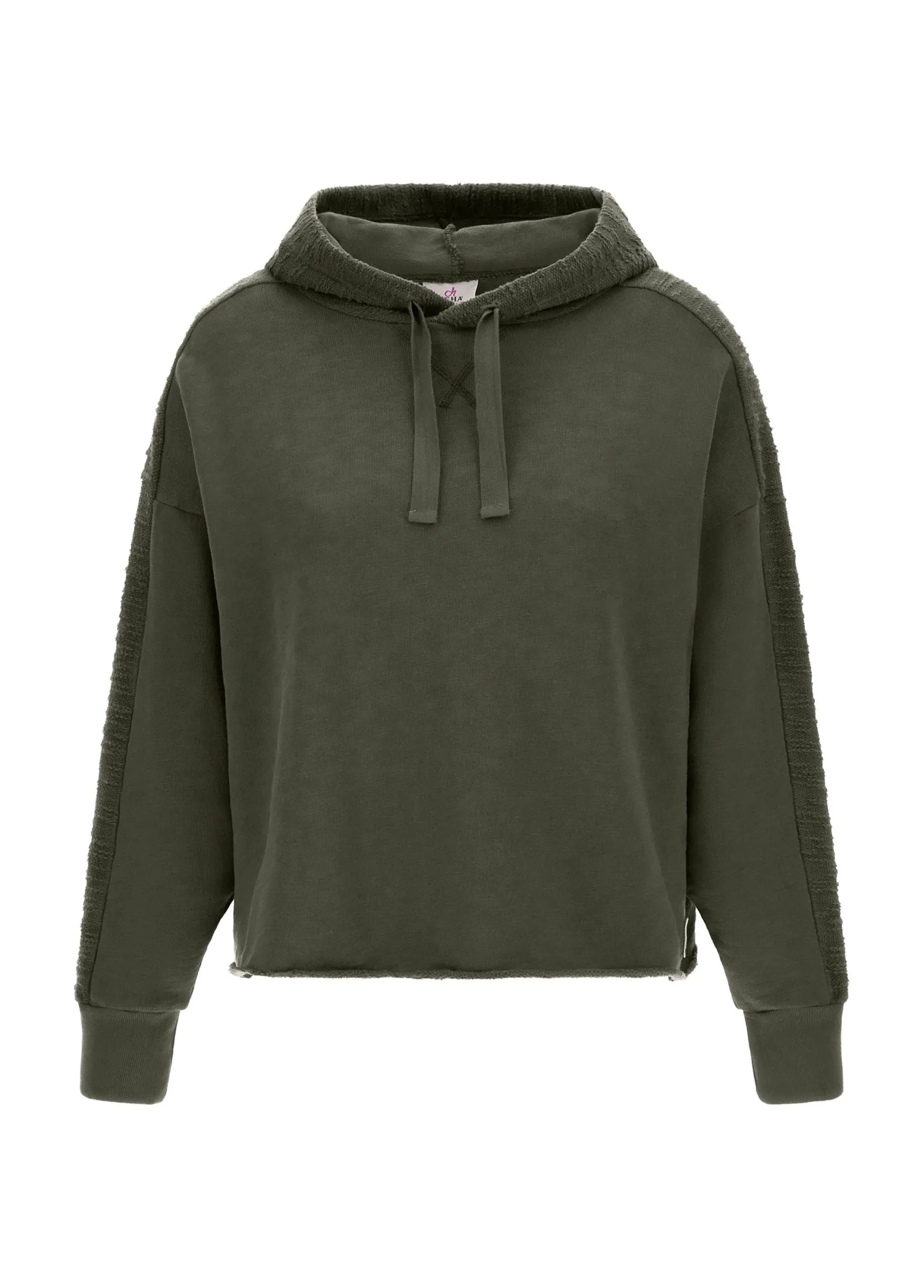 Cheap DEHA Textured Crop Hoodie Green Olive Green