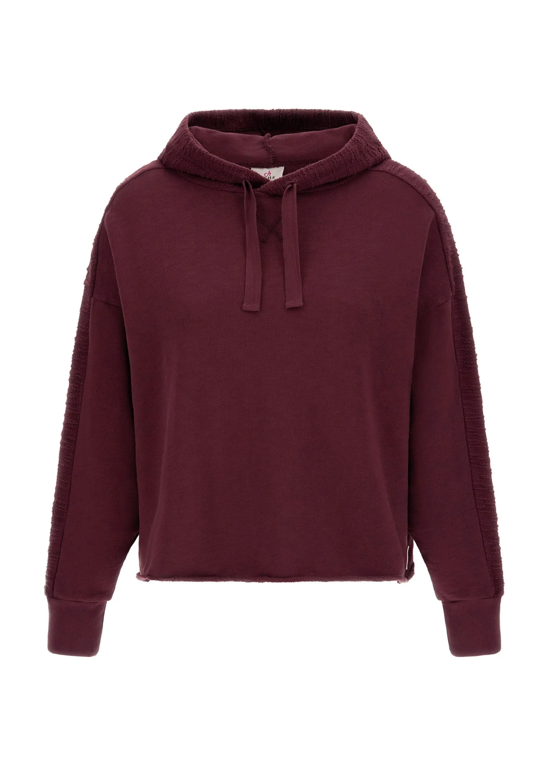 Clearance DEHA Textured Crop Hoodie Red Tibetan Red