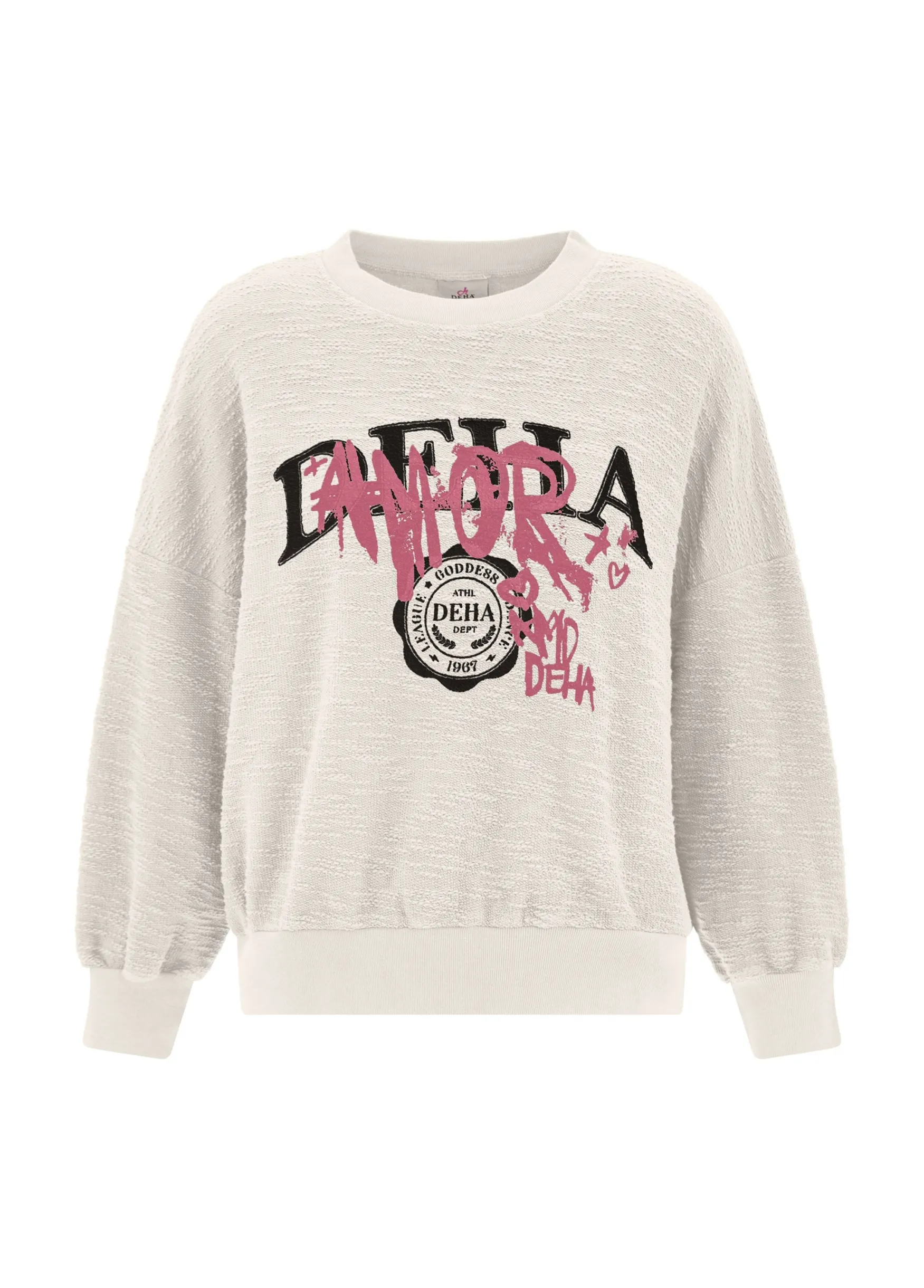 Shop DEHA Textured Graphic Sweatshirt White Milk White