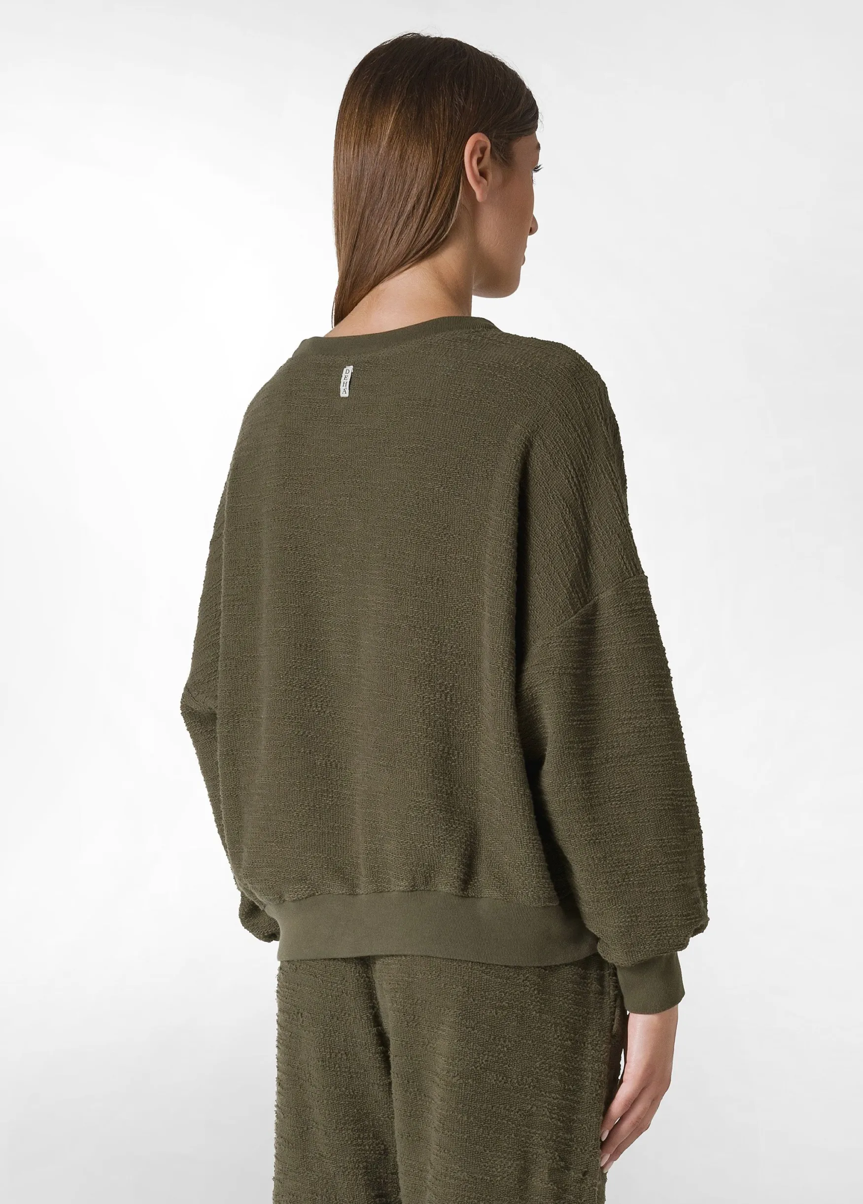 Best DEHA Textured Sweatshirt Green Olive Green