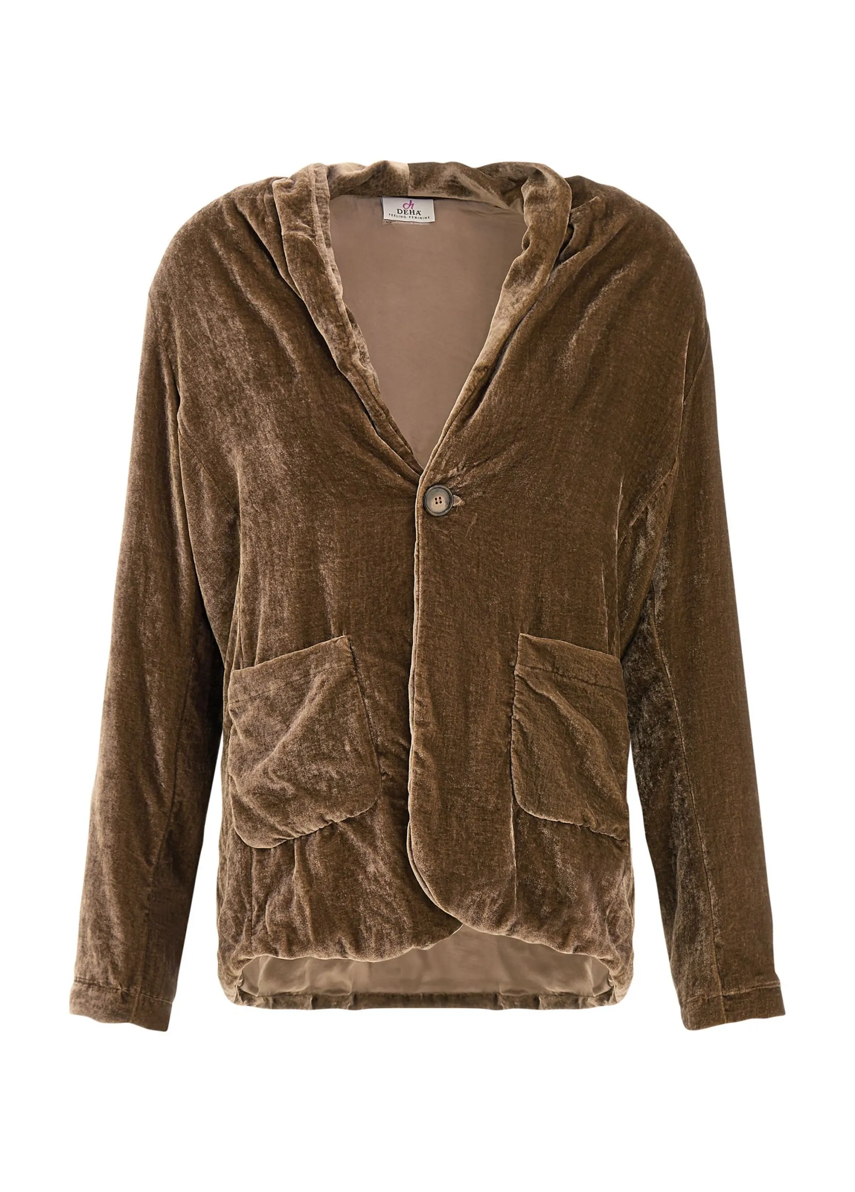 Fashion DEHA Velvet Blazer Brown Biscuit Brown