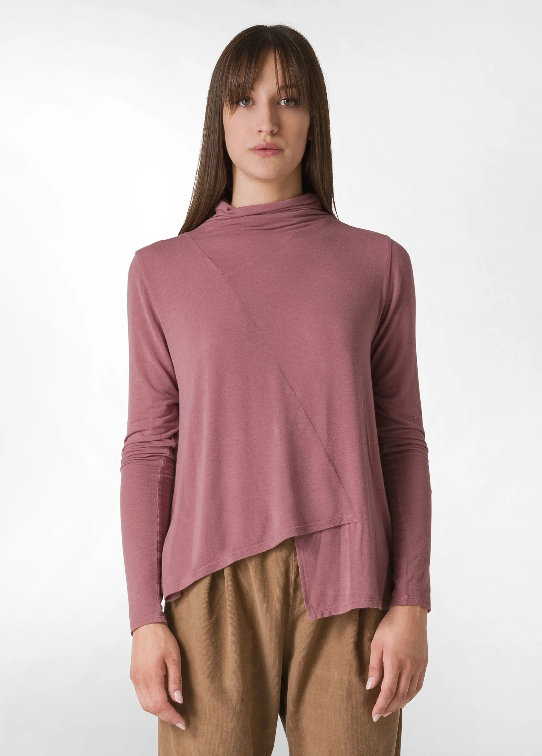 Outlet DEHA Wooly High Neck T-Shirt Pink Deco' Rose
