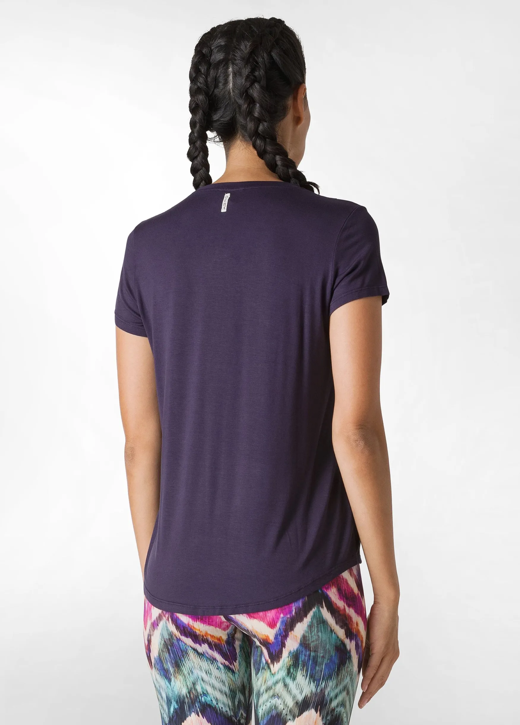Shop DEHA Yoga Light Viscose T-Shirt Purple Aubergine Violet