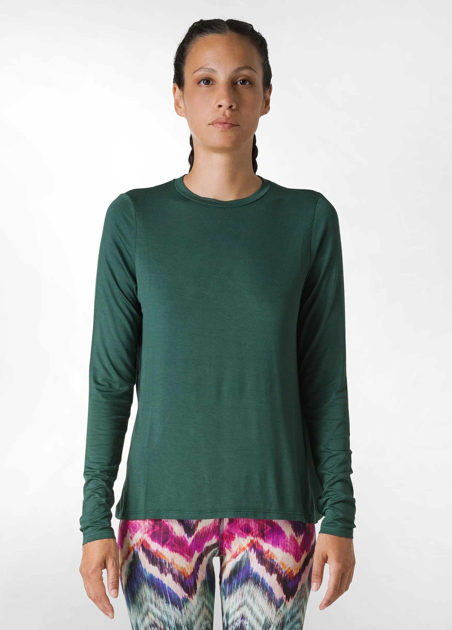 Clearance DEHA Yoga Long Sleeve T-Shirt Green Forest Green