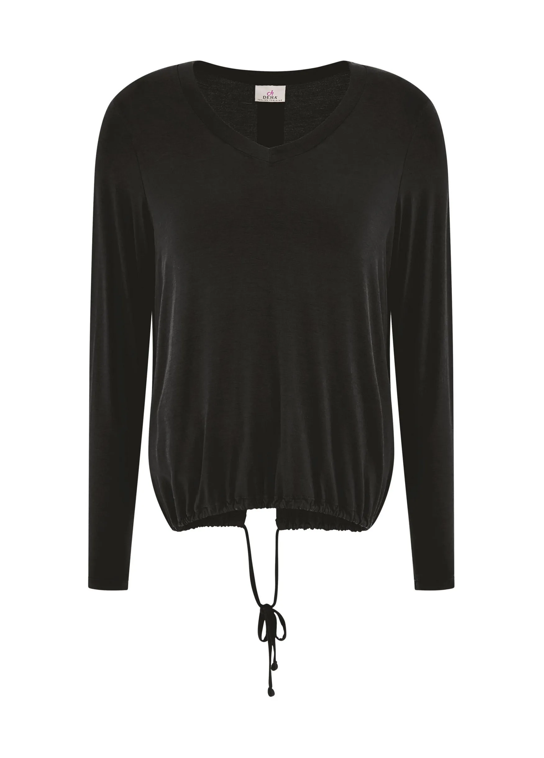 Shop DEHA Yoga Long Sleeve Viscose Top Black